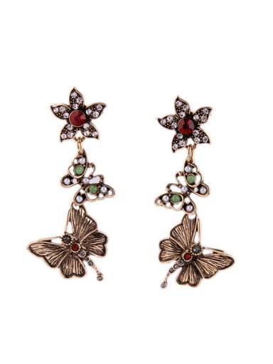 Butterfly Alloy  Drop Chandelier earring