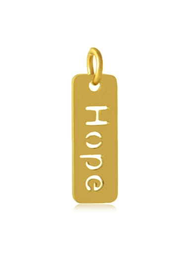 Stainless Steel With Gold Plated Classic Square With Hope Word Charms