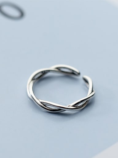 Women Elegant Twisted Design S925 Silver Ring