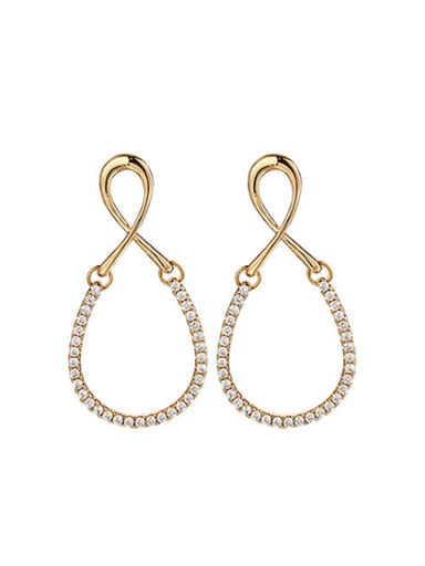 Copper Alloy 18K Gold Plated Fashion Personality Zircon drop earring
