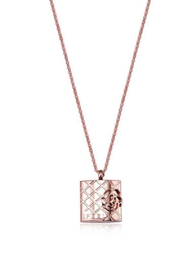 The Titanium Steel Rose Gold Cuckoo Flowers Perfume Bottle Necklace