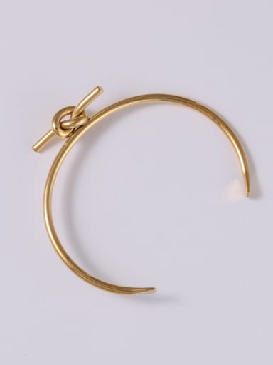 Titanium With Gold Plated Personality Tie a knot  Free Size Bangles