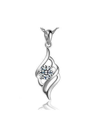 Fashion Cubic White Zircon Copper Water Drop Pendant