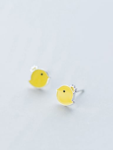 S925 silver  Little Yellow Chick stud Earring