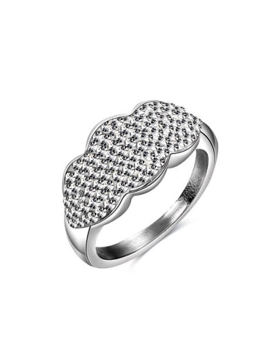 Delicate Stainless Steel Lip Shaped Rhinestone Ring