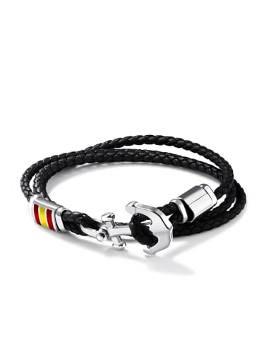 Retro style Woven Artificial Leather Multi-band Bracelet