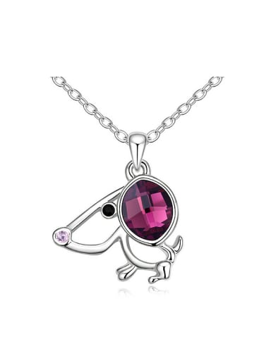 Personalized Zodiac Dog austrian Crystals Pendant Alloy Necklace