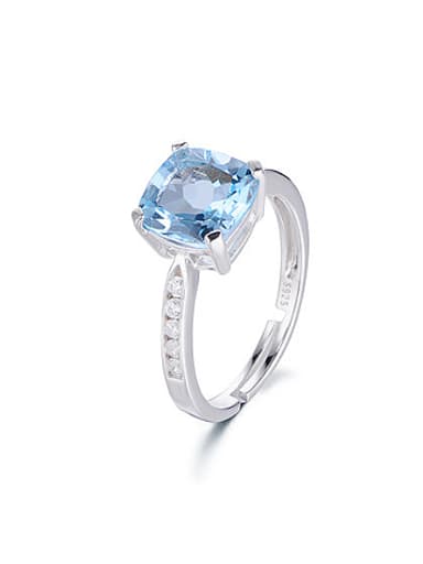 Simple Topaz Gemstone Engagement Ring