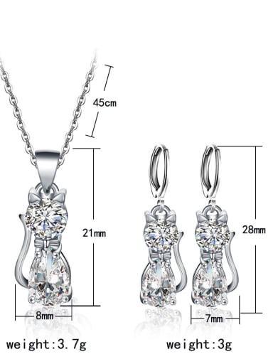Fashionable Cat Shaped Two Pieces Jewelry