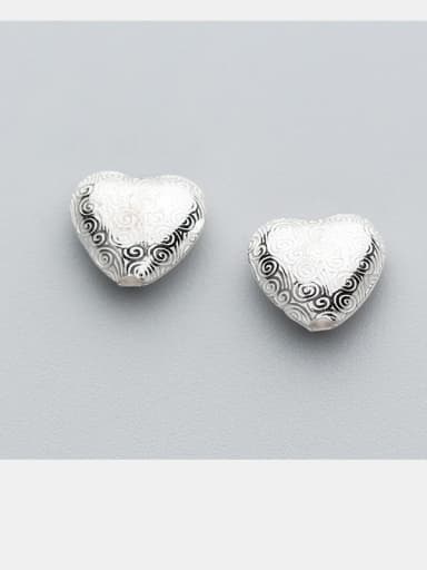 925 Sterling Silver With Silver Plated Simplistic Heart Charms
