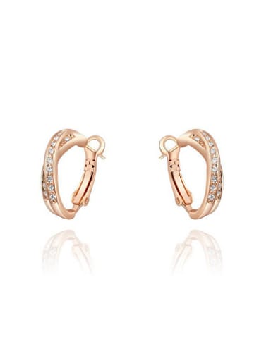 Elegant Austria Crystal Gold Plated Clip On Earrings