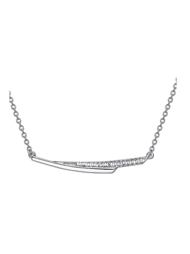 Simple Cubic Zircon Platinum Plated Necklace