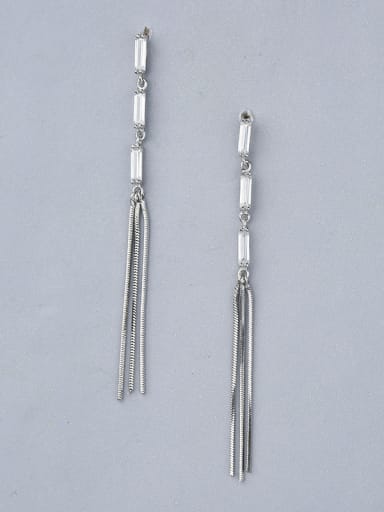 925 Silver Tassels Zircon Earrings
