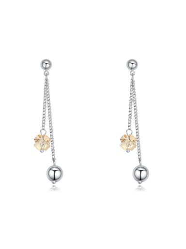 Simple Little Heart austrian Crystals Little Beads Drop Earrings