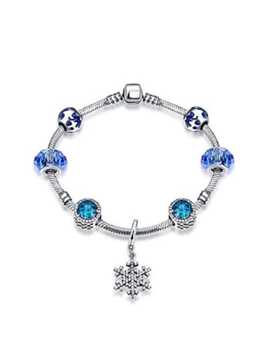 Fashion Blue Glass-studded Beads Bracelet