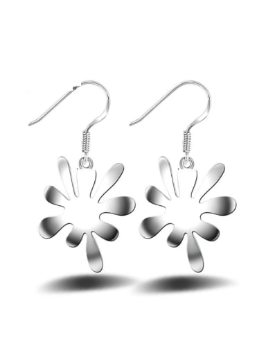 Christmas Gist Flowers Shaped White Gold Plated Drop Earrings