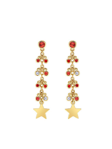 Fashion Cubic Crystals Little Star Copper Drop Earrings