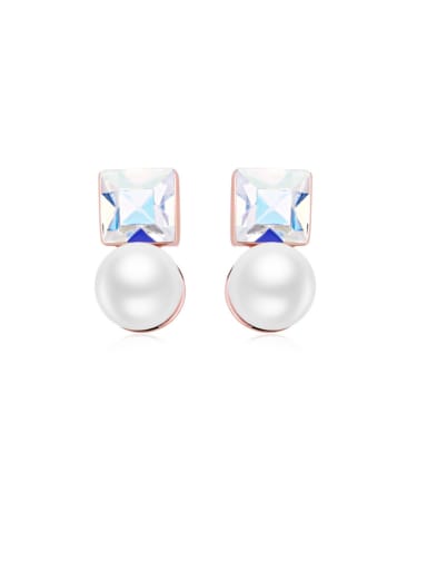 Temperament Personality Simple Style Women Pearl stud Earring