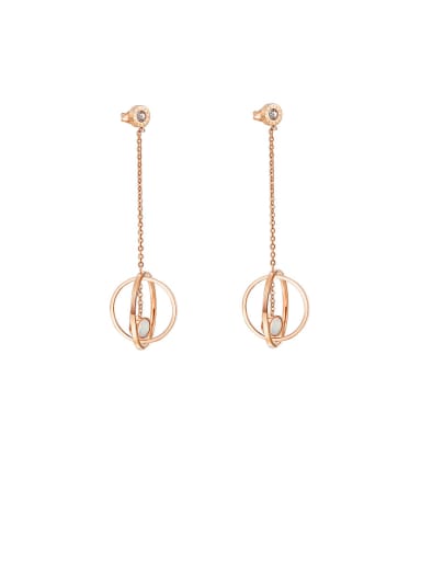 Titanium With Rose Gold Plated Personality Geometric Drop Earrings