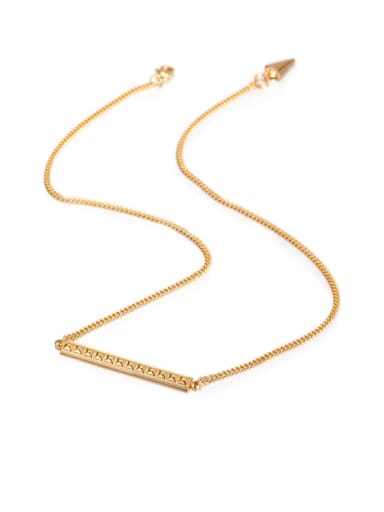 Titanium Gold Personality  Diamond Long Necklace