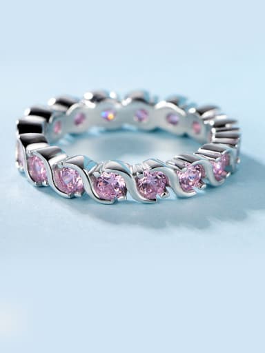 Pink Zircon Multistone ring