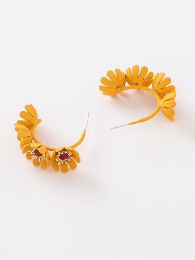 Alloy With Platinum Plated Fashion Flower Drop Earrings