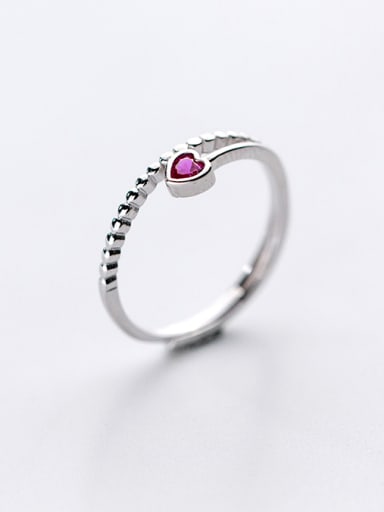 Creative Double Layer Design Heart Shaped Zircon Silver Ring
