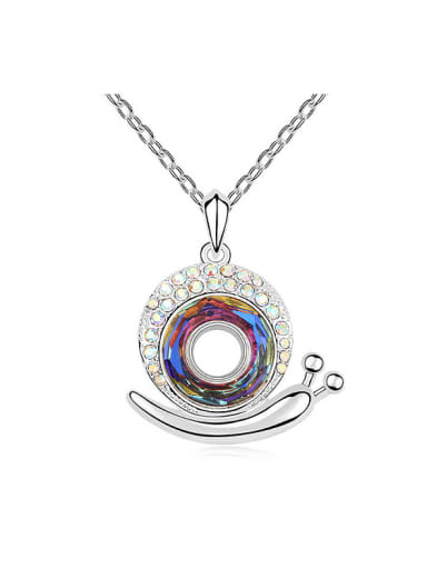 Fashion austrian Crystals Little Snail Pendant Alloy Necklace