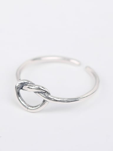 Simple Knot Silver Opening Ring