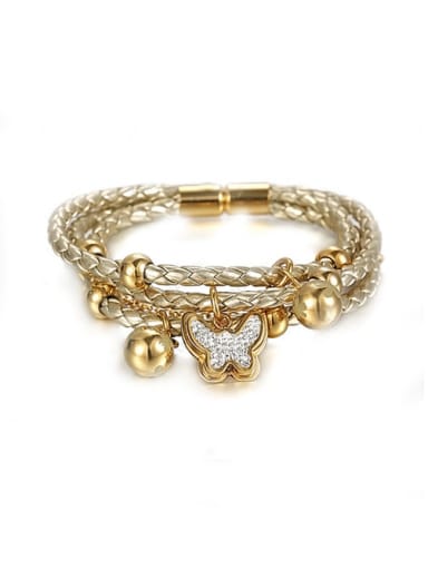 Fashion Gold Zircon Butterfly Bracelet