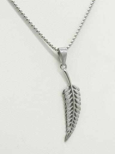 Feather Pendant Retro Style Necklace