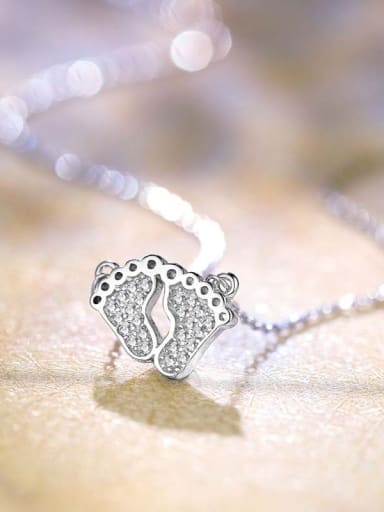 Footprints Zircon Necklace