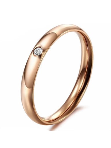 Stainless Steel With Rose Gold Plated Simplistic Round Rings