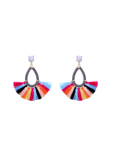Colorful Fan-shape Women Stud drop earring