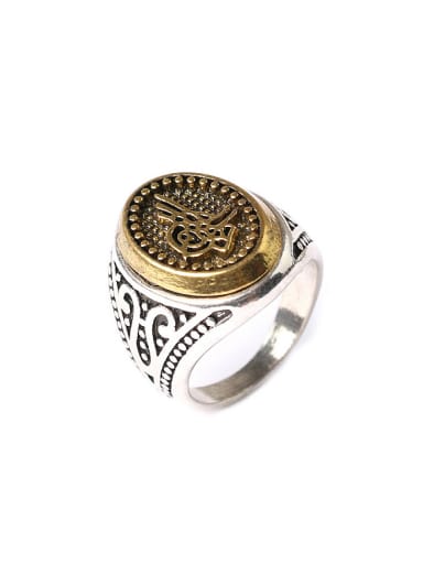 Punk style Retro Two-tone Plated Alloy Ring