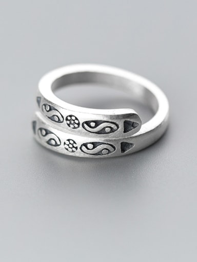 Personality Open Design Geometric Shaped S925 Silver Ring