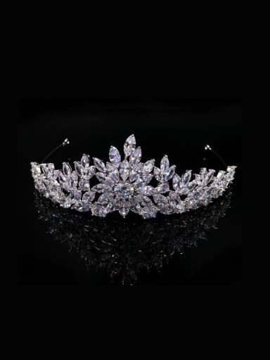 Luxury Zircons Crown Shaped Noble Wedding Hair Accessories