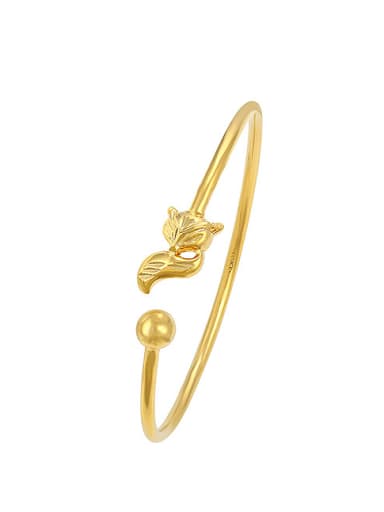 Copper Alloy 24K Gold Plated Simple style Fox Opening Bangle