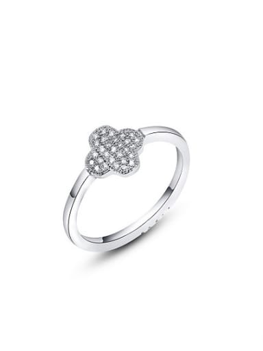 Trendy leaf Shaped Platinum Plated Copper Ring