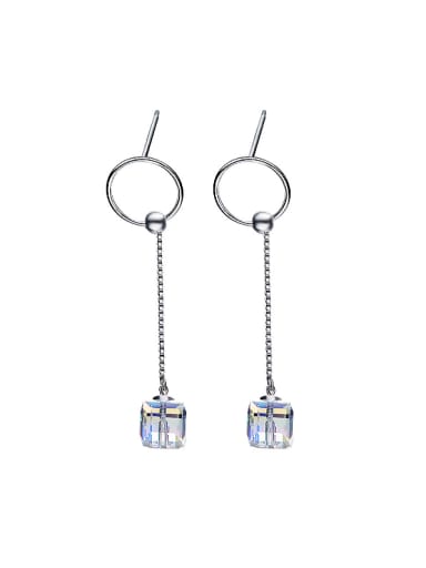 S925 Silver Square-shaped threader earring