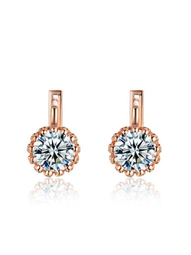 Elegant Round Shaped Austria Crystal Clip On Earrings