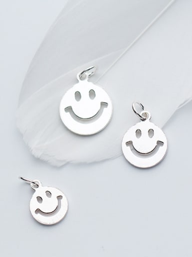 925 Sterling Silver With Silver Plated Cute Face smile Charms