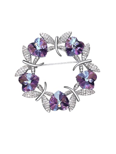Butterfly Shaped Crystal Brooch