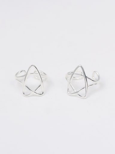 Hollow Five-pointed Star Clip On Earrings