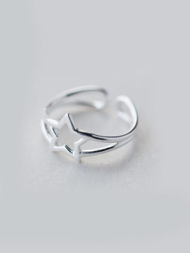 Exquisite Star Shaped Open Design S925 Silver Ring
