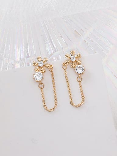 Alloy With Gold Plated Simplistic Snowflake Drop Earrings