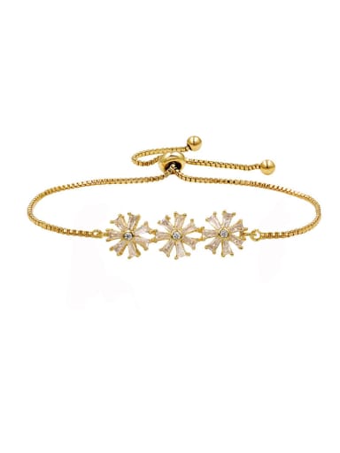 Copper With Cubic Zirconia Personality snowflake adjustable Bracelets