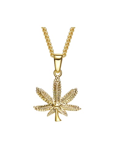 Personalized Maple Leaf Gold Plated Necklace