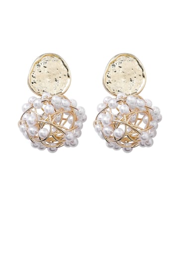 Alloy With Gold Plated Fashion Hollow Round Drop Earrings