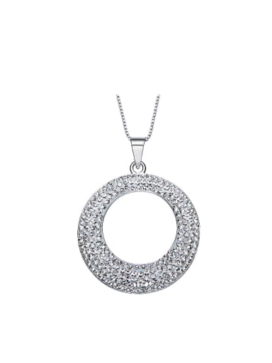 Simple austrian Crystals Hollow Round Necklace